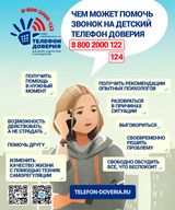 ДЕТСКИЙ ТЕЛЕФОН ДОВЕРИЯ ДЛЯ ДЕТЕЙ, ПОДРОСТКОВ И РОДИТЕЛЕЙ